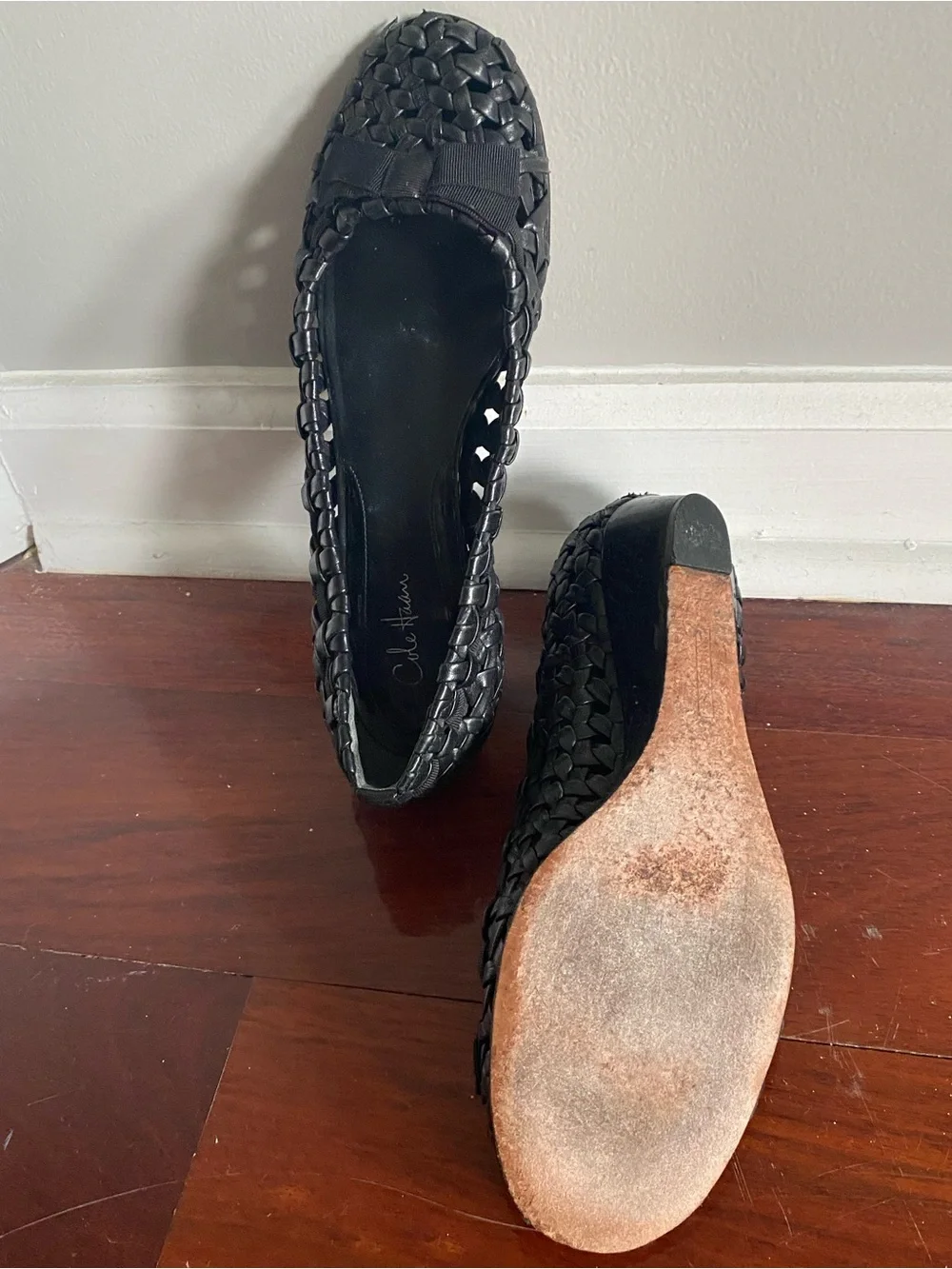 Cole Haan Women's Black Woven Ballet Flats Sz 6